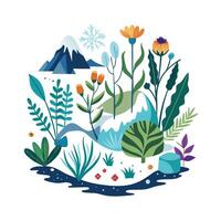 Hand drawn design botanical elements collection vector