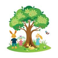 Different types of trees illustration vector