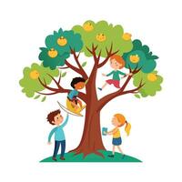 Different types of trees illustration vector