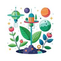 Hand drawn design botanical elements collection vector