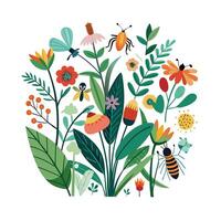 Hand drawn design botanical elements collection vector