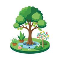 Different types of trees illustration vector