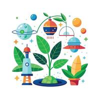 Hand drawn design botanical elements collection vector