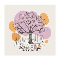 Different types of trees illustration vector