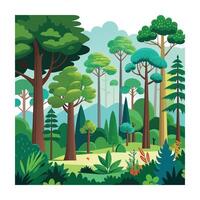 Different types of trees illustration vector
