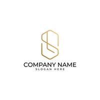 The initial SL lettermark in soft rounded hexagon and gold gradient in modern luxury elegant and minimalist style photo
