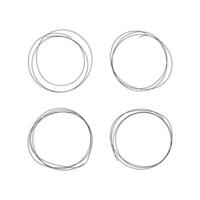 Hand drawn ovals and circles scribble marker set illustration. vector