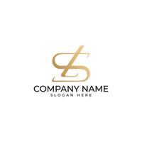 The initial SL lettermark intertwined in gold gradient executed with modern luxury elegant and minimalist style photo