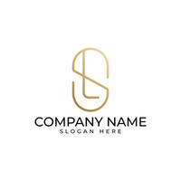 The initial SL lettermark intertwined with soft round and gold gradient in modern luxury elegant and minimalist style photo
