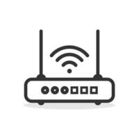 Wifi router icon isolated flat style illustration. vector