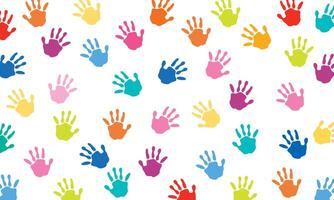 Background With Colorful Painted Hands vector