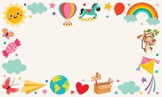 Template Design With Childish Elements vector