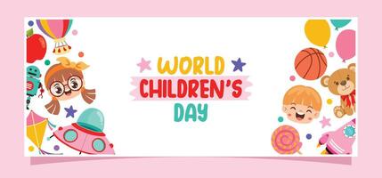 Template Design With Childish Elements vector
