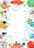 Template Design With Colorful Space Elements vector