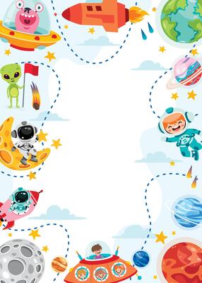 Template Design With Colorful Space Elements