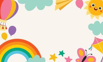 Template Design With Childish Elements vector