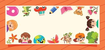 Template Design With Childish Elements vector