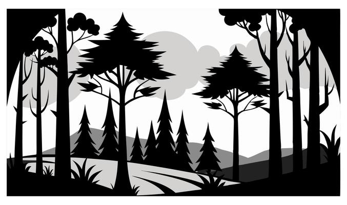 Forest Black And White Vector Art, Icons, and Graphics for Free Download