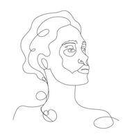 One line drawing of a flower. One line flower. Abstract floral continuous line. Hand drawn flower with leaves vector