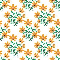 Yellow flowers seamless pattern background and fabric vector