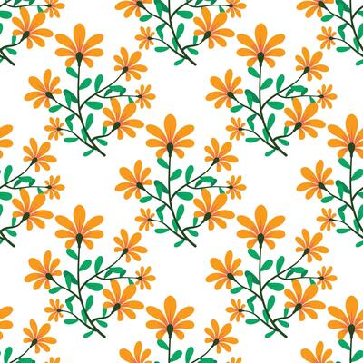 Yellow flowers seamless pattern background and fabric