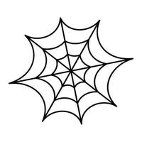 Black spider web silhouette for Halloween design isolated on white background. vector