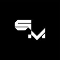 initial monogram logo bold and dynamic style SM gaming concept letter vector