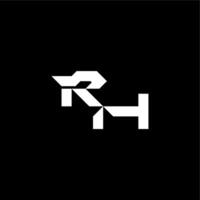 initial monogram logo bold and dynamic style RH gaming concept letter vector