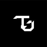 initial monogram logo bold and dynamic style TJ gaming concept letter vector