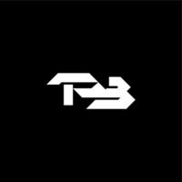 initial monogram logo bold and dynamic style PB gaming concept letter vector