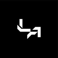 gaming concept initial monogram logo letter bold and dynamic style LA vector
