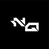 initial monogram logo bold and dynamic style NQ gaming concept letter vector