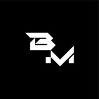 initial monogram logo bold and dynamic style BM gaming concept letter vector