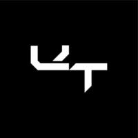 bold and dynamic style UT initial monogram logo letter gaming concept vector