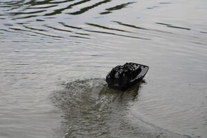 Toy Remote Controlled Boat Speeding Down The River photo