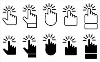 Set of Hand pointer symbol in trendy flat style vector