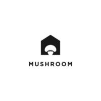 Mushroom logo design idea with home creative abstract concept vector