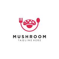 Mushroom logo design idea with creative abstract concept vector