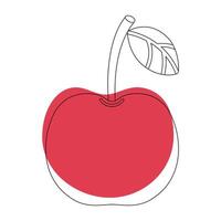Cherry in simple doodle style vector