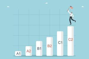 Man with american flag on top of graph vector