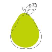 Pear in simple doodle style vector