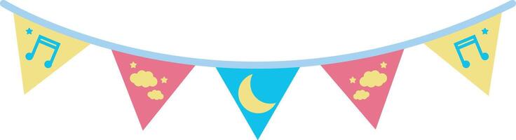 Triangle Colorful Cute Party Flags Illustration Special Style vector