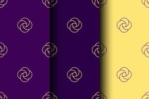 Abstract flower seamless pattern set vector