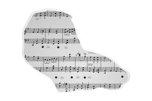 a piece of torn paper, a collage of notebook paper, musical notes from an old newspaper. Paper scrap vector