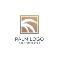 Palm tree logo design with simple and creative Premium vector