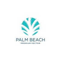 Palm tree logo design with simple and creative Premium vector