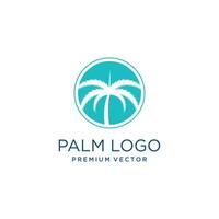 Palm tree logo design with simple and creative Premium vector