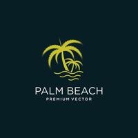 Palm tree logo design with simple and creative Premium vector