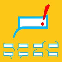 Simple dialogue box, bold blue and white in yellow background vector