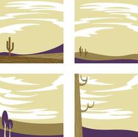 Drought or desert simple flat background in brown, beige and pastel color theme vector